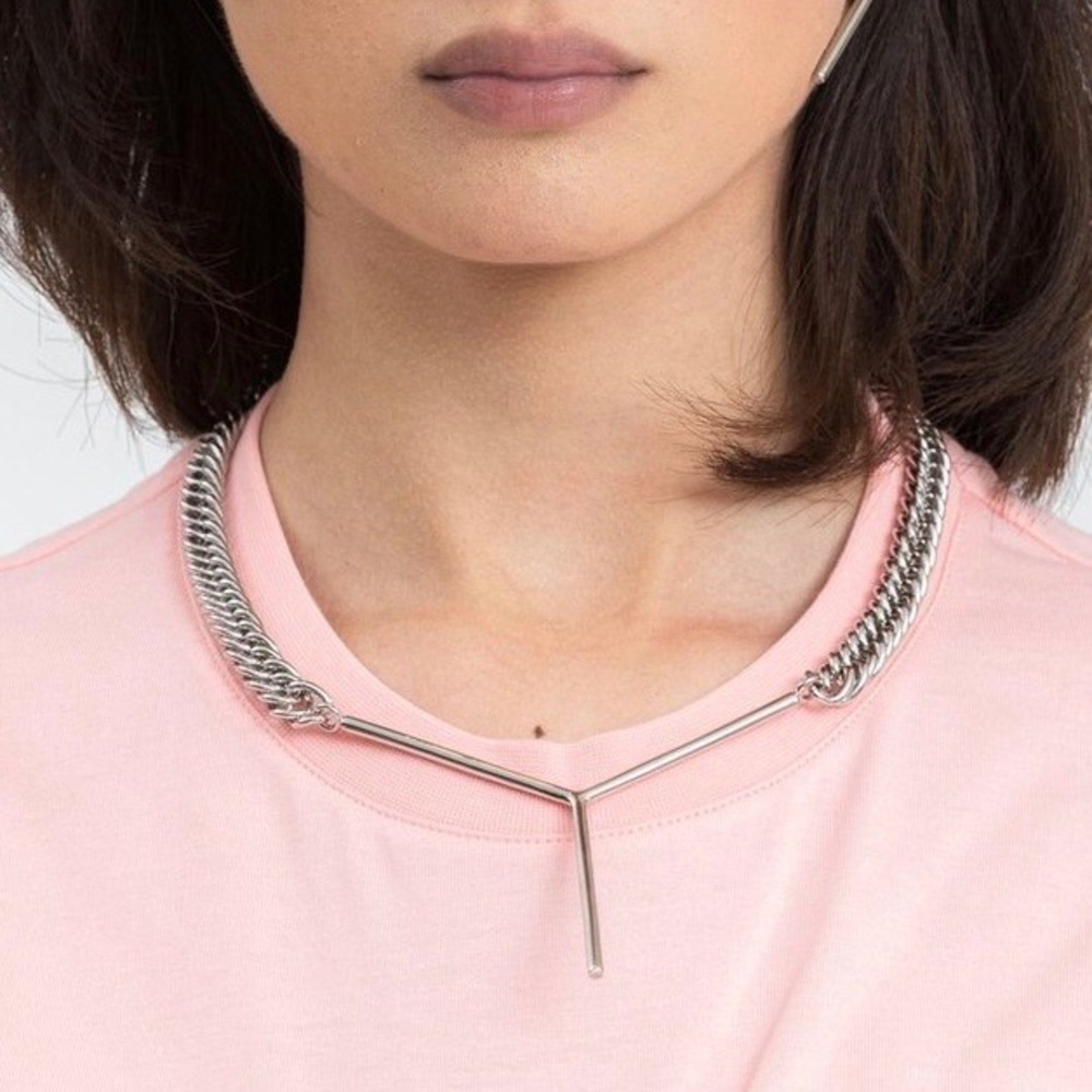 Y/Project Silver Maxi Y Necklace